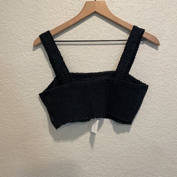 American Eagle Black Lace Cropped Bra Top L NWT - Picture 6 of 6